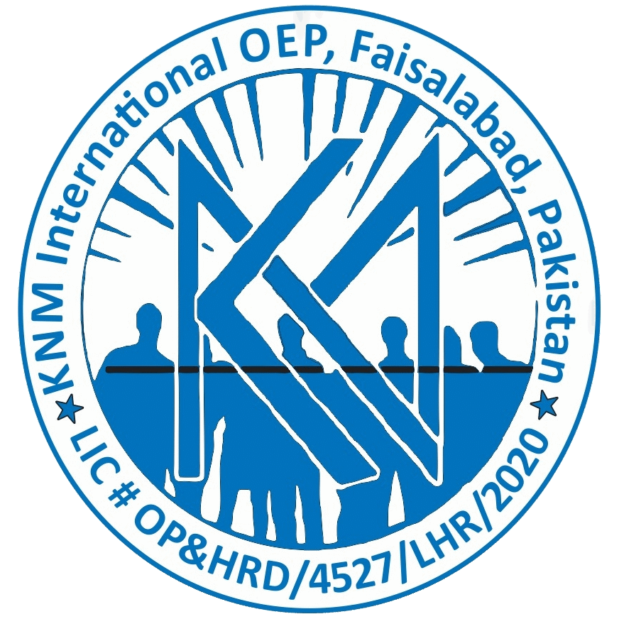 "KNM International Logo – Licensed Overseas Employment Promoters from Pakistan"